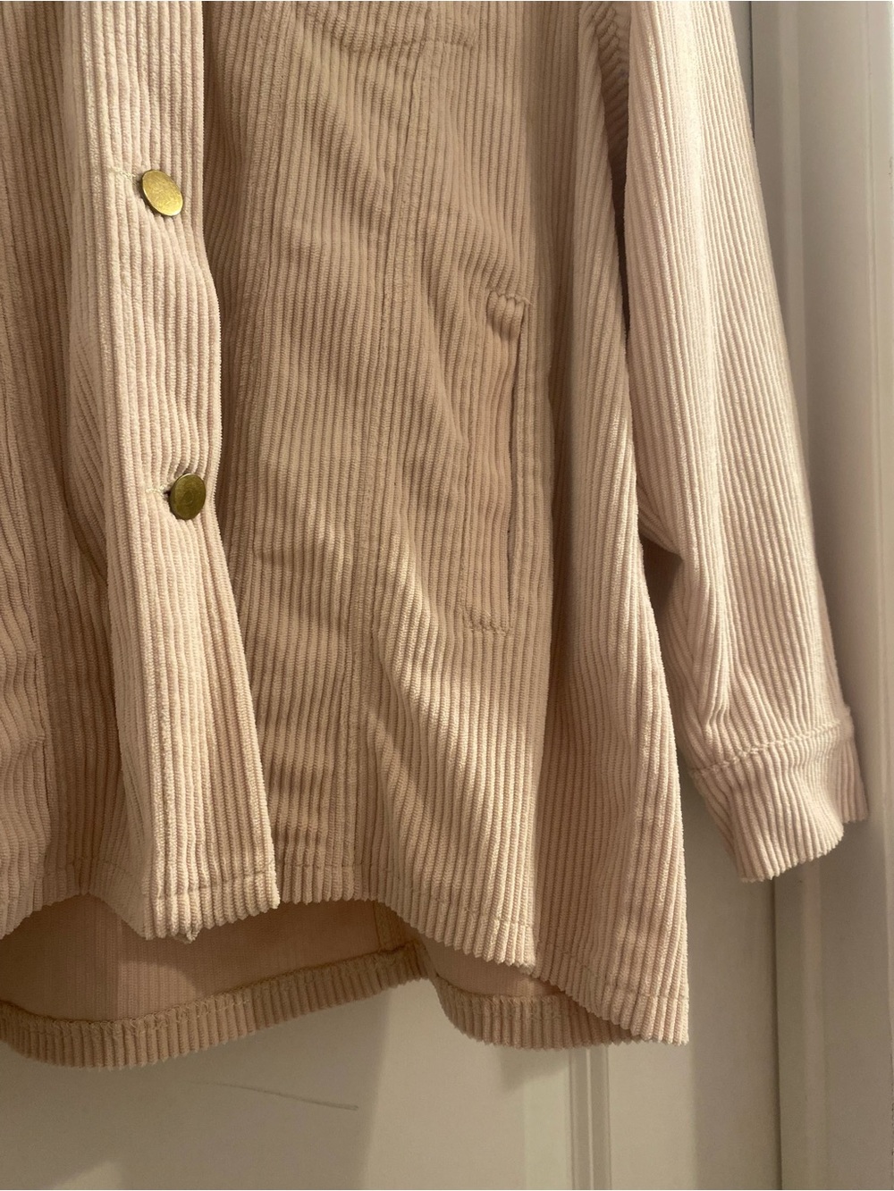 Sweet Generis Cream Ribbed Corduroy Shacket Jacket Size Small View 4